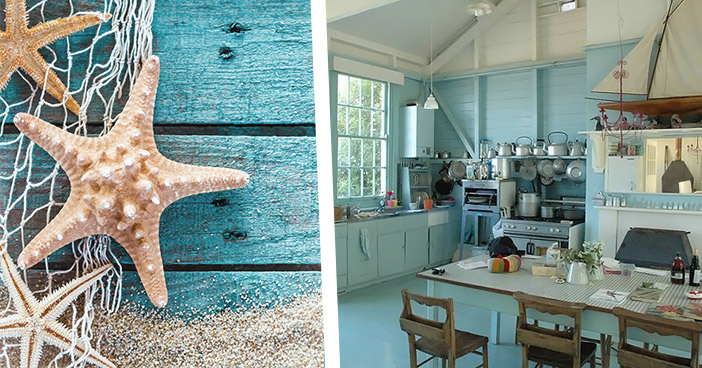Blue Seaside Style Kitchen