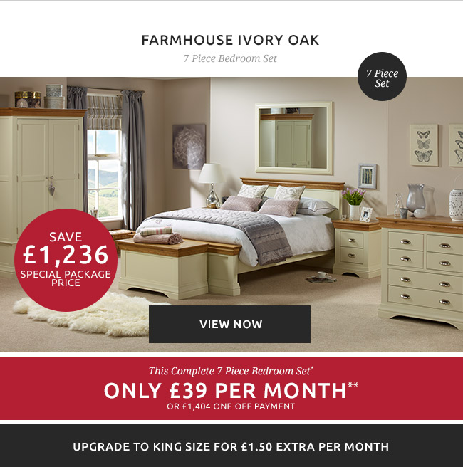 Farmhouse Ivory Oak - 7 Piece Bedroom Set