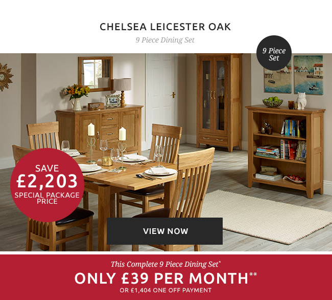 Chelsea Leicester Oak - 9 Piece Dining Set